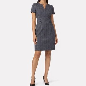 NWOT Vintage Silk Milly of New York Plaid Small Check Sheath Dress, Size 12